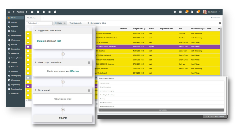 CRM en klantbeheer software robaws van Sidekick Software - automations en email
