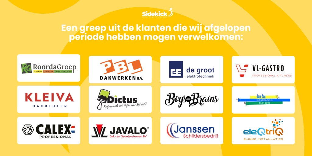 Sidekick Nieuwsflits 2512 - Greep uit nieuwe klanten - overzicht