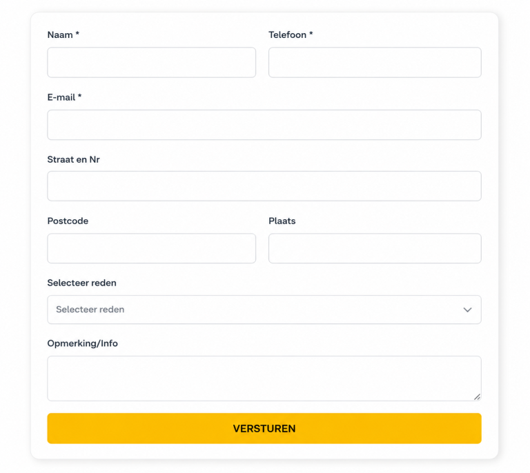 Online contactformulier dat automatisch is gekoppeld aan Robaws ERP