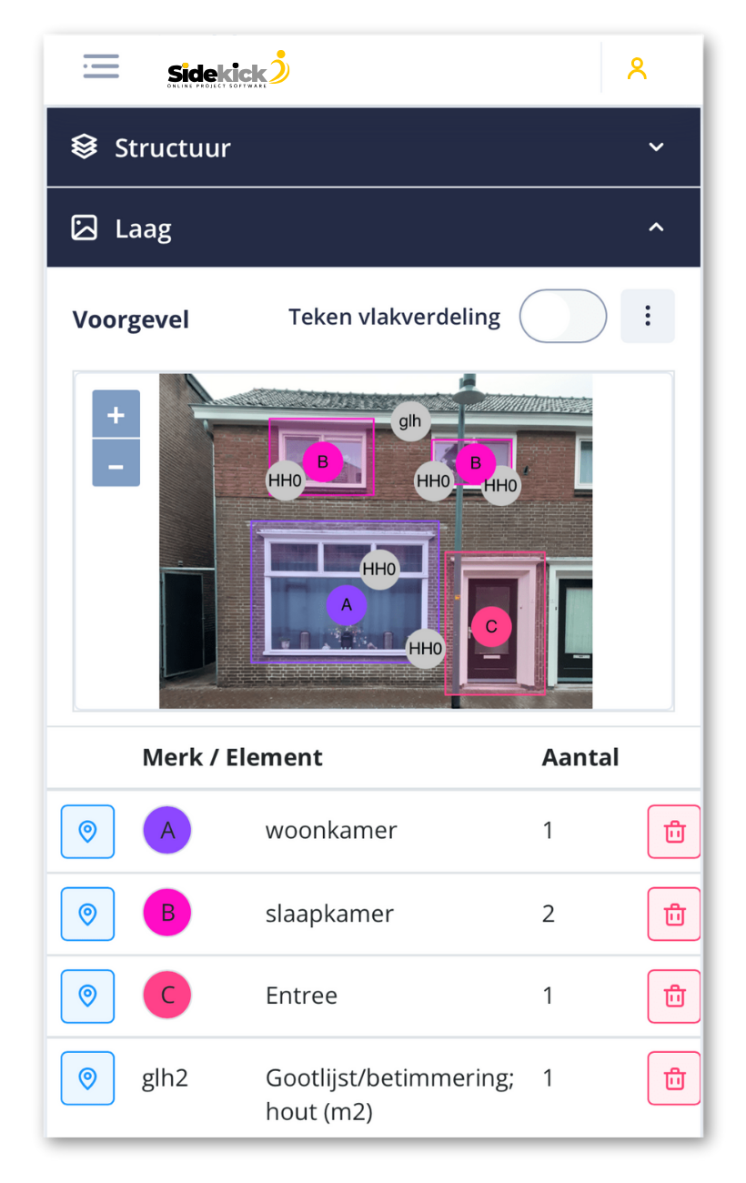 Wahoss meetstaat gekoppeld aan Robaws tijdens digitale opname
